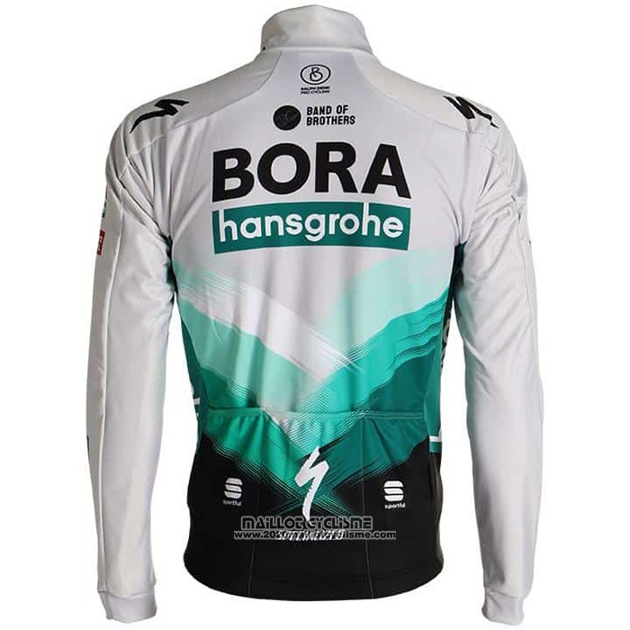 2021 Maillot Cyclisme Bora-Hansgrone Blanc Manches Longues et Cuissard